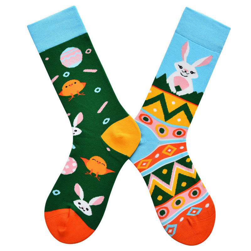 Chaussettes de Pâques Lapin (2 paires) - Bleu - EU36-43(US3-9) - image 1