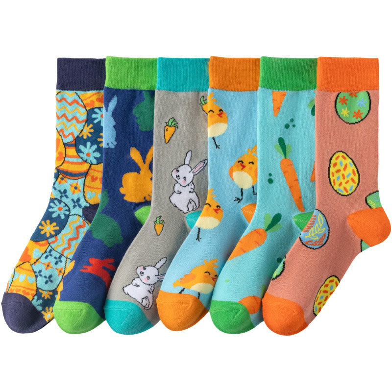 Chaussettes courtes à motif carotte de Pâques (6 paires) - image 0