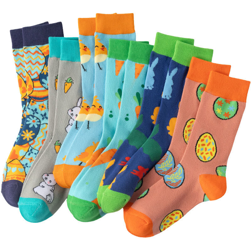 Chaussettes courtes à motif carotte de Pâques (6 paires) - Multicolore - EU38-43 (US5-9) - image 8