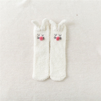 Chaussettes courtes à oreilles de lapin en peluche (3 paires) - Blanc - EU36-40(US3-7) - image 9
