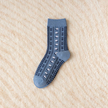 Chaussettes vintage brodées lapin (5 paires) - image 8