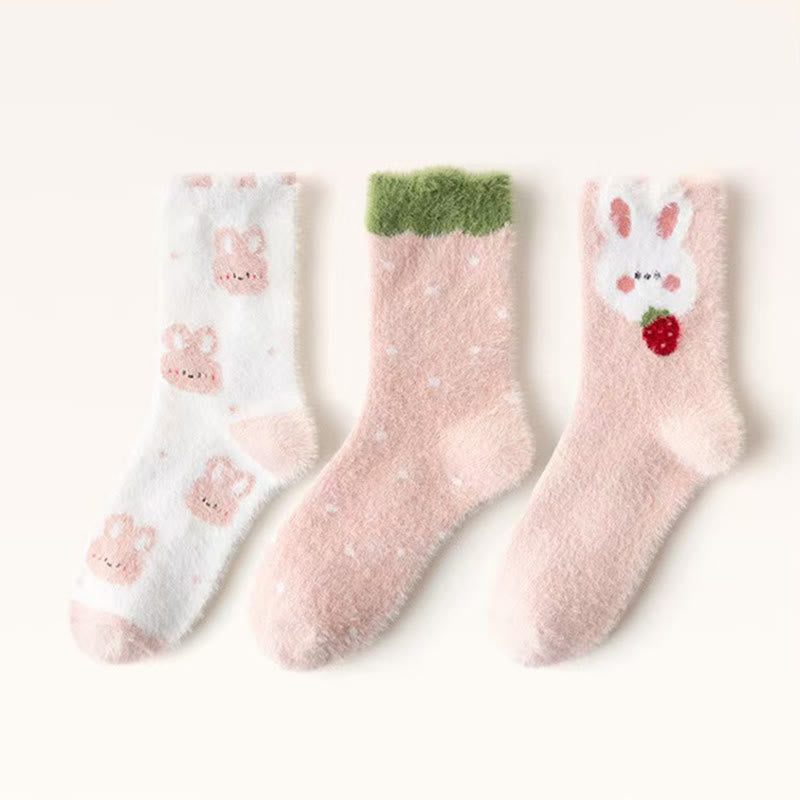 Chaussettes adorables en forme de lapin (3 paires) - Multicolore - EU36-40(US3-7) - image 5