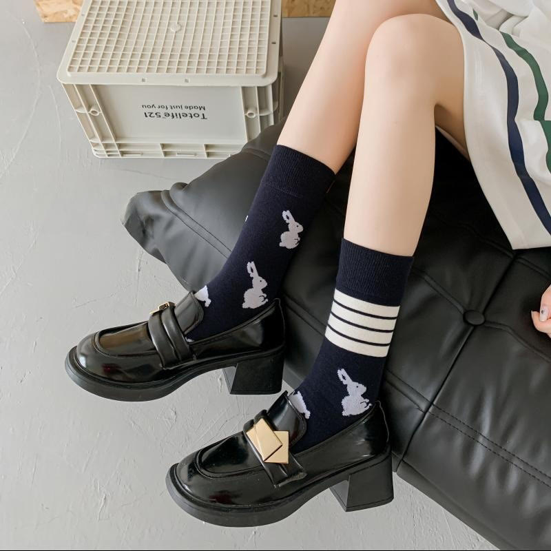 Chaussettes à quatre rayures lapin (5 paires) - image 4