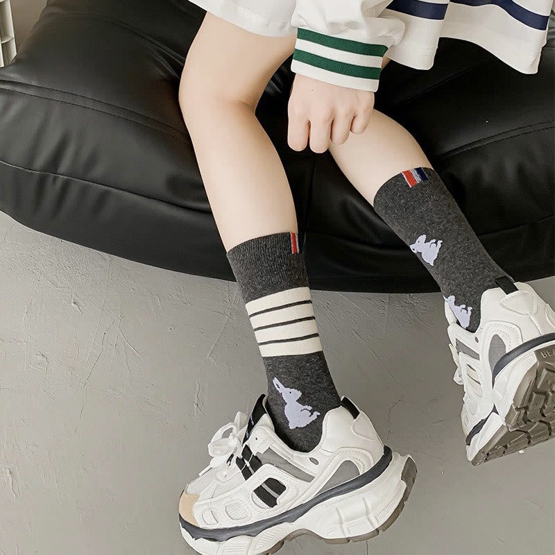 Chaussettes à quatre rayures lapin (5 paires) - image 5