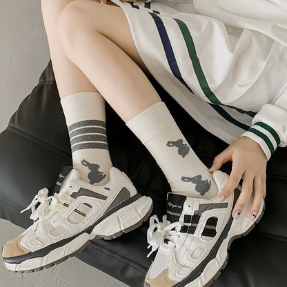 Chaussettes à quatre rayures lapin (5 paires) - image 6