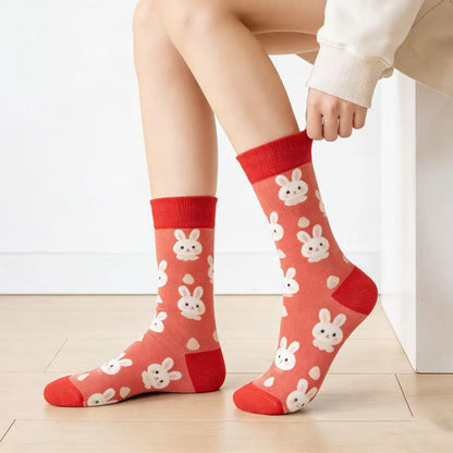 Chaussettes fantaisie à motifs (5 paires) - image 1