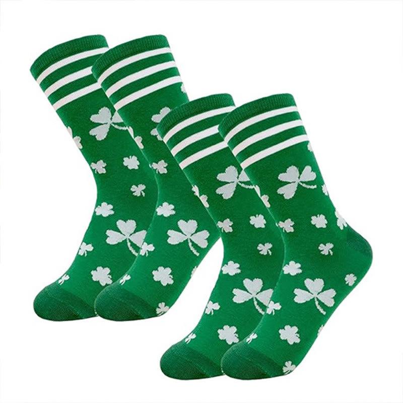 Chaussettes rayées à motif trèfle (3 paires) - image 9