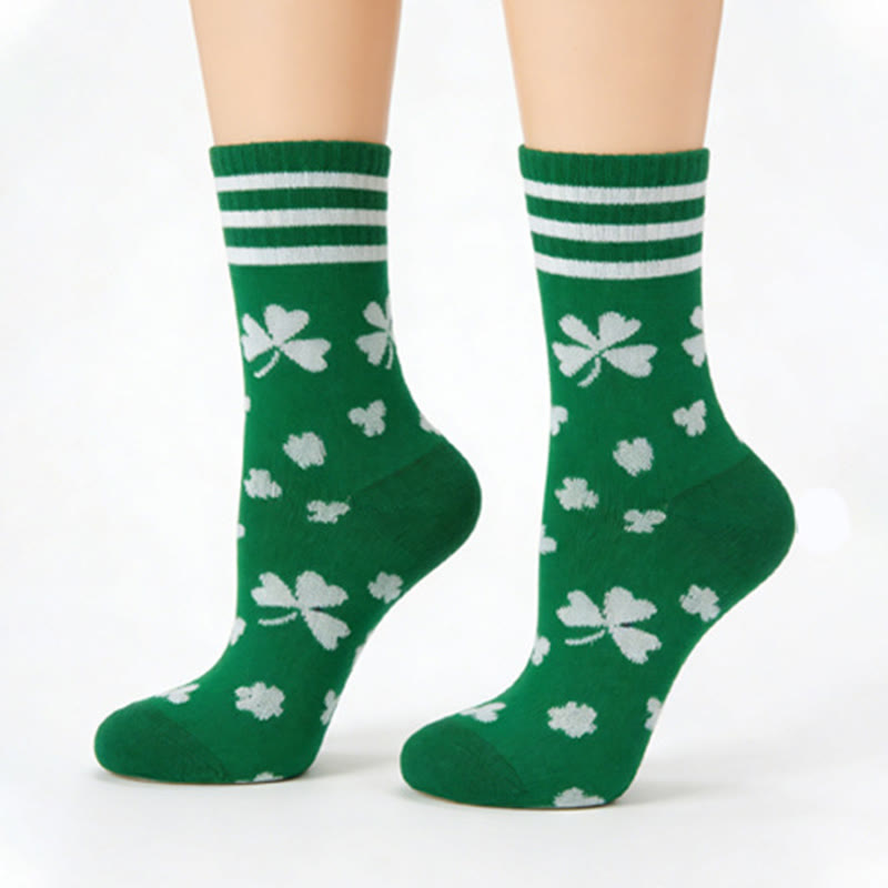 Chaussettes rayées à motif trèfle (3 paires) - image 6