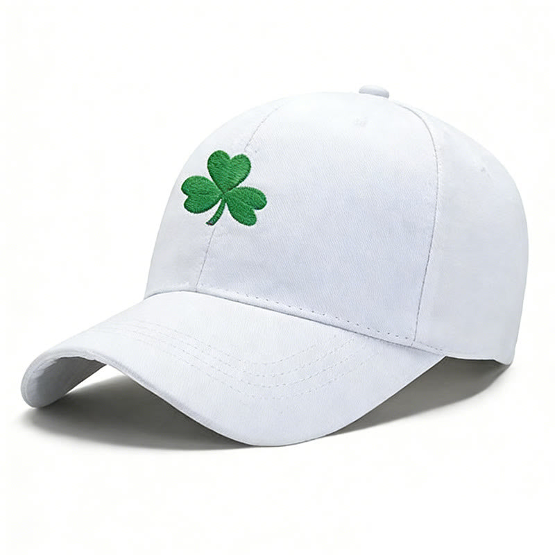 Casquette de baseball verte trèfle grande taille - Blanc - One Size - image 1