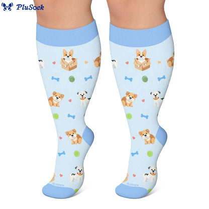Chaussettes de compression grandes tailles à motifs d'animaux mignons - image 2
