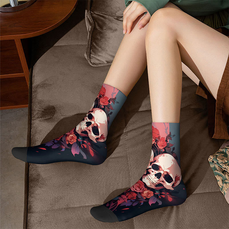 Chaussettes 3D à motif tête de mort (3 paires) - image 1