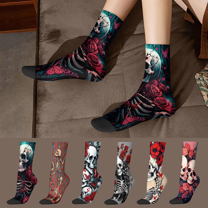 Chaussettes 3D à motif tête de mort (3 paires) - image 0