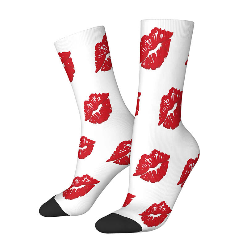 Chaussettes 3D à motif lèvres et nœud papillon, en dollars américains (3 paires) - E - EU36-42(US3-8.5) - image 7