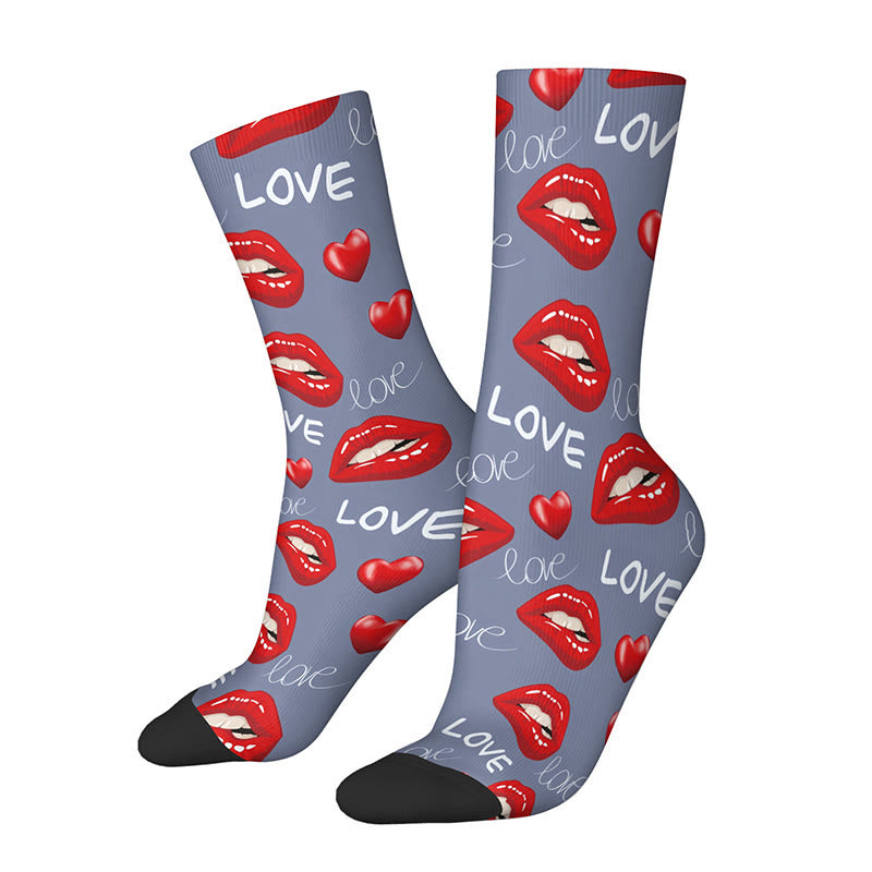 Chaussettes 3D à motif lèvres et nœud papillon, en dollars américains (3 paires) - G - EU36-42(US3-8.5) - image 9