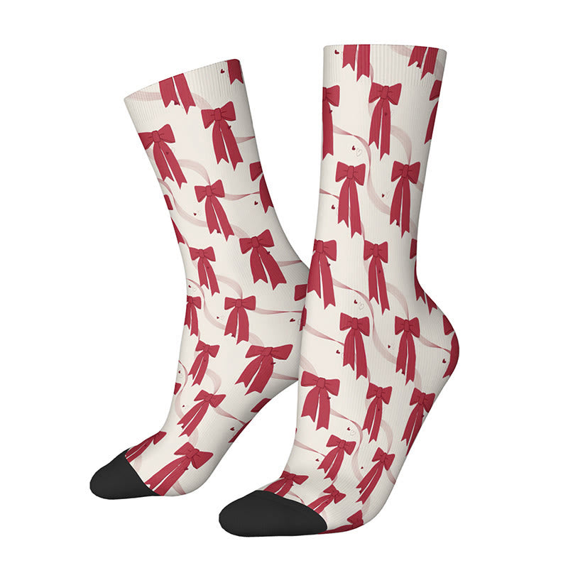 Chaussettes 3D à motif lèvres et nœud papillon, en dollars américains (3 paires) - D - EU36-42(US3-8.5) - image 6