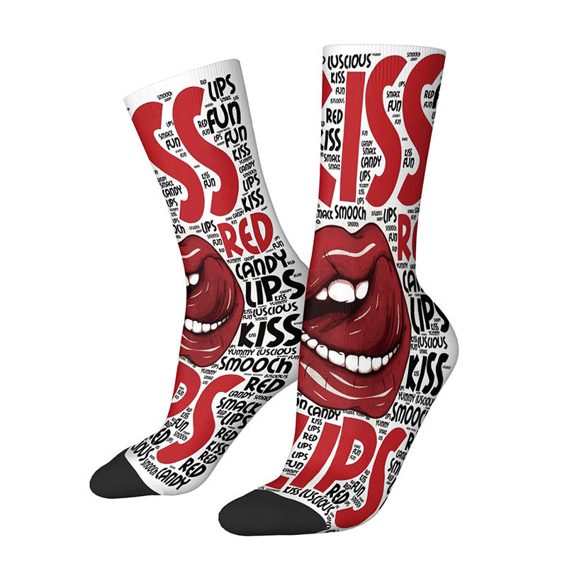 Chaussettes 3D à motif lèvres et nœud papillon, en dollars américains (3 paires) - H - EU36-42(US3-8.5) - image 10