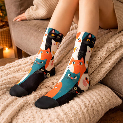 Chaussettes courtes 3D Chats (3 paires) - image 1