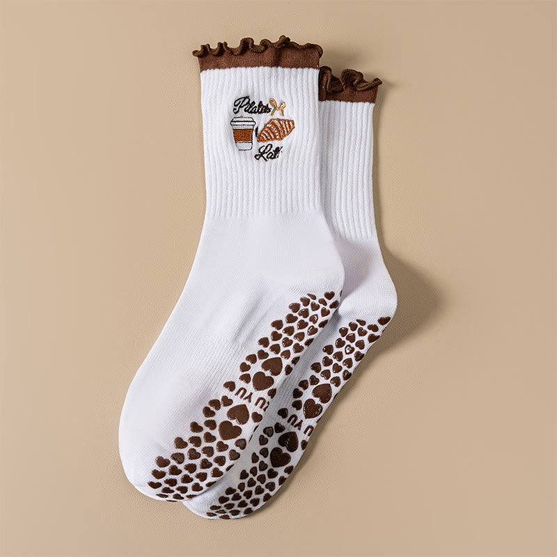 Chaussettes de yoga Cherry Coffee (4 paires) - Café - EU36-40(US3-7) - image 5