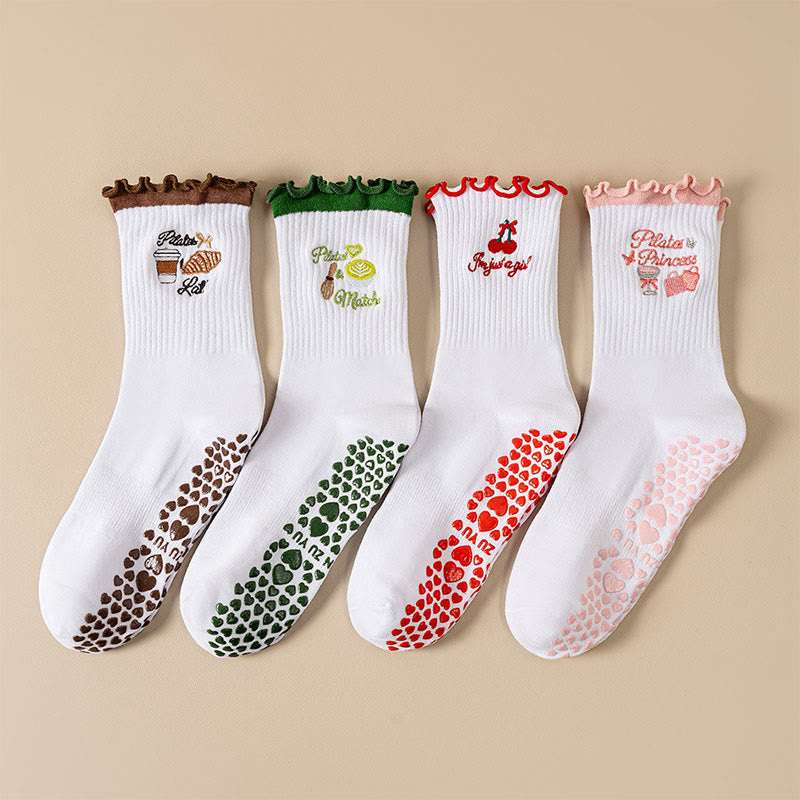Chaussettes de yoga Cherry Coffee (4 paires) - Multicolore - EU36-40(US3-7) - image 1