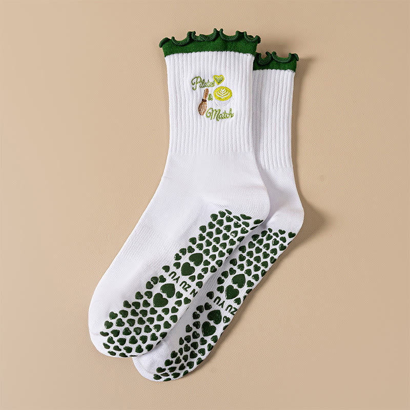Chaussettes de yoga Cherry Coffee (4 paires) - Vert - EU36-40(US3-7) - image 2