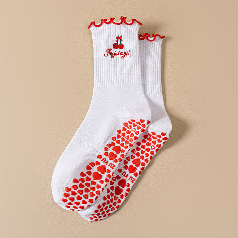 Chaussettes antidérapantes Cherry Coffee (4 paires) - Rouge - EU36-40(US3-7) - image 4