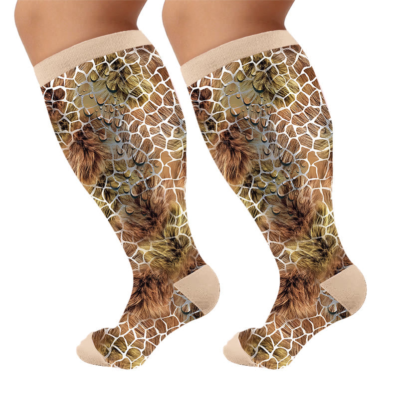 Chaussettes de compression texturées grandes tailles - Girafe (1 paire) - 4XL - image 6