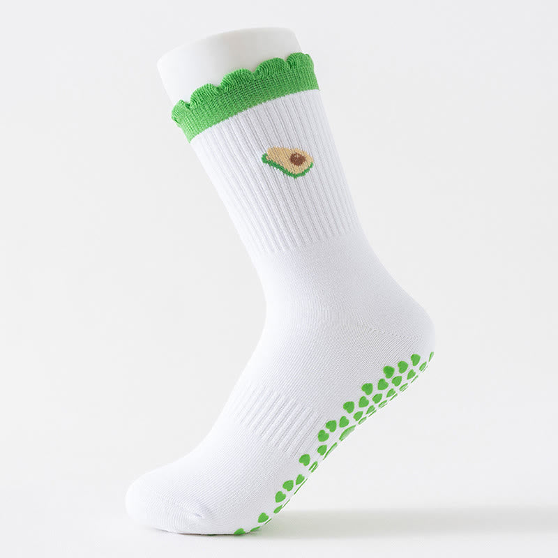 Chaussettes antidérapantes à nœud en forme de cœur et d'avocat (4 paires) - image 3