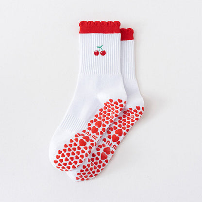 Chaussettes de yoga à nœud en forme de cœur et d'avocat (4 paires) - Rouge - EU36-40(US3-7) - image 5