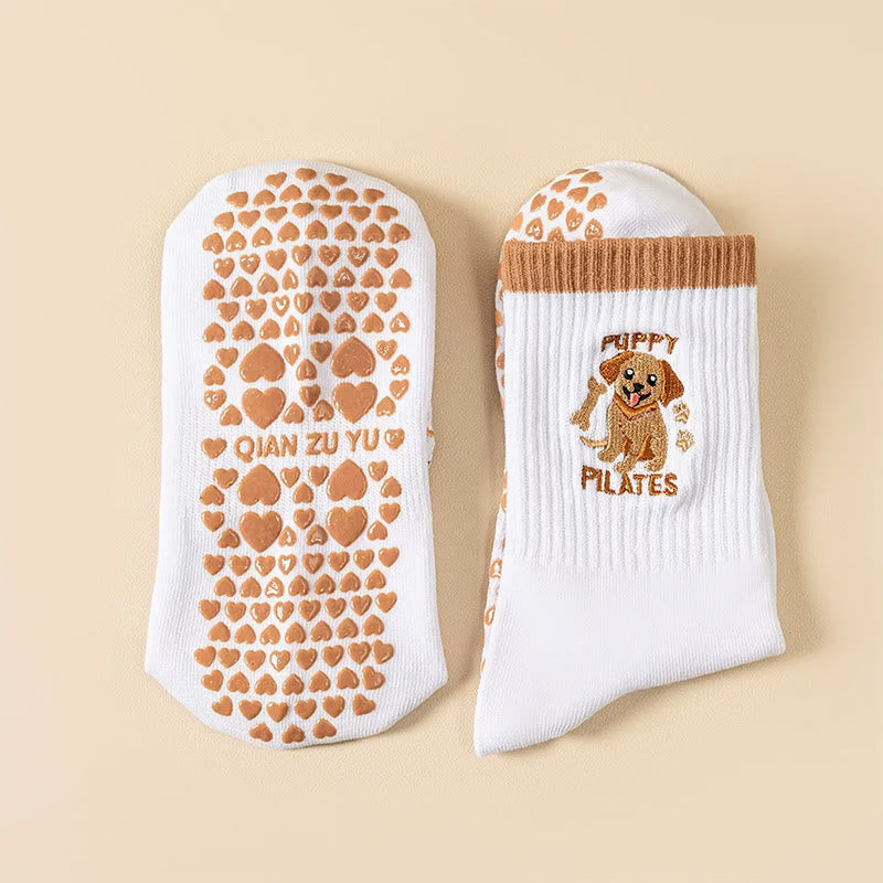 Chaussettes de yoga Plusoc Puppy Coffee (3 paires) - image 5