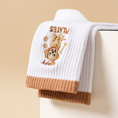 Chaussettes de yoga Plusoc Puppy Coffee (3 paires) - image 11