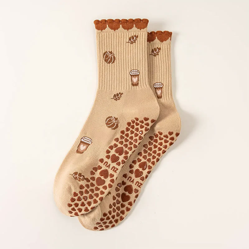 Chaussettes de yoga Plusoc Fraises Tasses à café (2 paires) - image 7