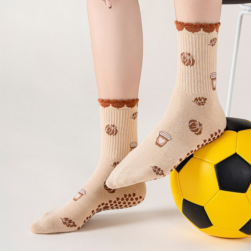 Chaussettes de yoga Plusoc Fraises Tasses à café (2 paires) - image 3