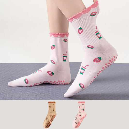 Chaussettes antidérapantes à motifs de fraises (2 paires) - image 0