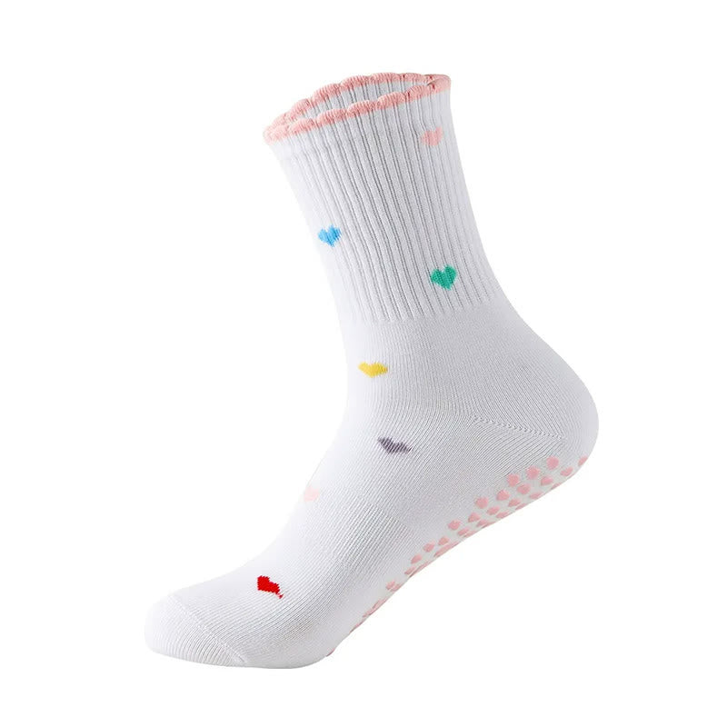 Chaussettes antidérapantes à motif de cœur et de fleurs de cerisier (4 paires) - Cœur - EU36-40(US3-7) - image 14