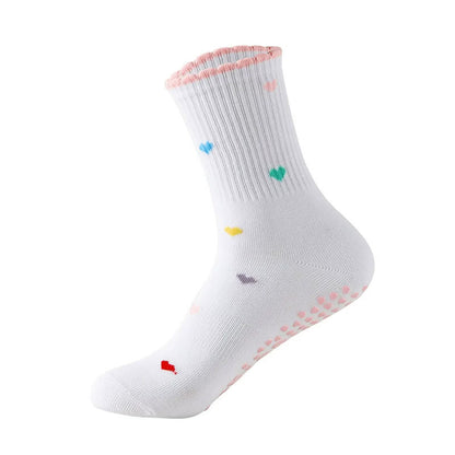Chaussettes antidérapantes à motif de cœur et de fleurs de cerisier (4 paires) - Cœur - EU36-40(US3-7) - image 14