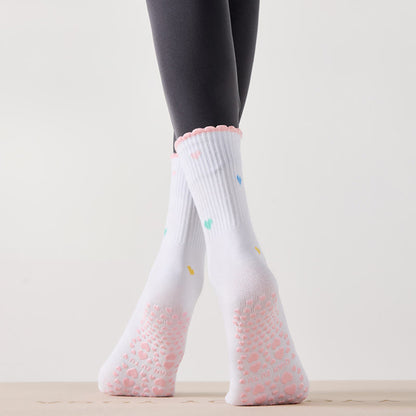 Chaussettes antidérapantes à motif de cœur et de fleurs de cerisier (4 paires) - image 7