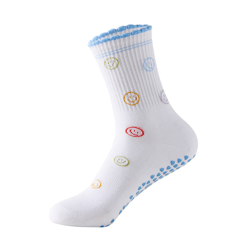 Chaussettes antidérapantes à motif de cœur et de fleurs de cerisier (4 paires) - Bleu - EU36-40(US3-7) - image 16