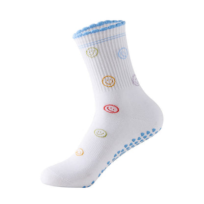 Chaussettes antidérapantes à motif de cœur et de fleurs de cerisier (4 paires) - Bleu - EU36-40(US3-7) - image 16