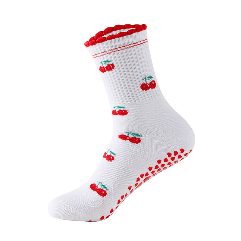 Chaussettes de yoga en forme de cœur et de fleur de cerisier (4 paires) - Rouge - EU36-40(US3-7) - image 13