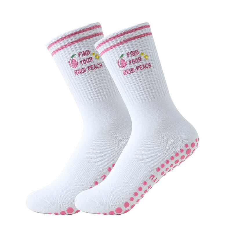 Chaussettes antidérapantes pêche rose (3 paires) - image 4