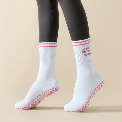 Chaussettes antidérapantes pêche rose (3 paires) - image 2