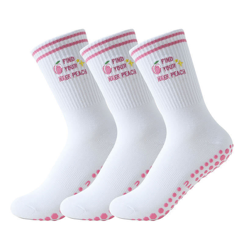 Chaussettes antidérapantes pêche rose (3 paires) - Rose - EU36-40(US3-7) - image 3