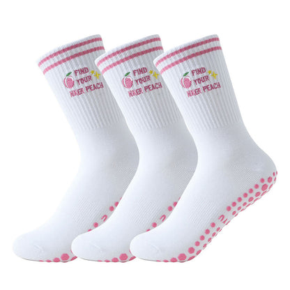 Chaussettes antidérapantes pêche rose (3 paires) - Rose - EU36-40(US3-7) - image 3