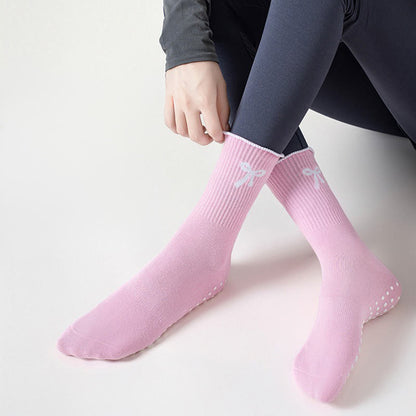 Chaussettes antidérapantes à broderie nœud délicate (4 paires) - image 2