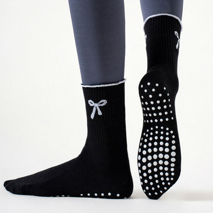 Chaussettes antidérapantes à broderie nœud délicate (4 paires) - image 7