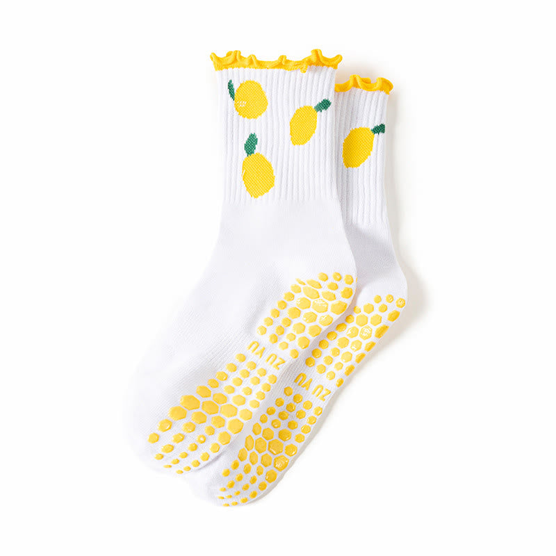 Chaussettes antidérapantes Cerise Citron (3 paires) - Jaune - EU36-40(US3-7) - image 14