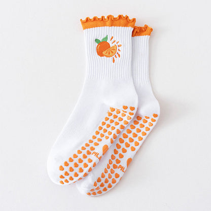 Chaussettes antidérapantes de la série Fruit (3 paires) - Orange - EU36-40(US3-7) - image 9