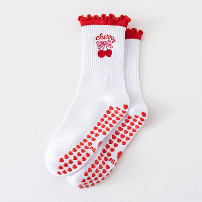 Chaussettes antidérapantes de la série Fruit (3 paires) - Rouge - EU36-40(US3-7) - image 10