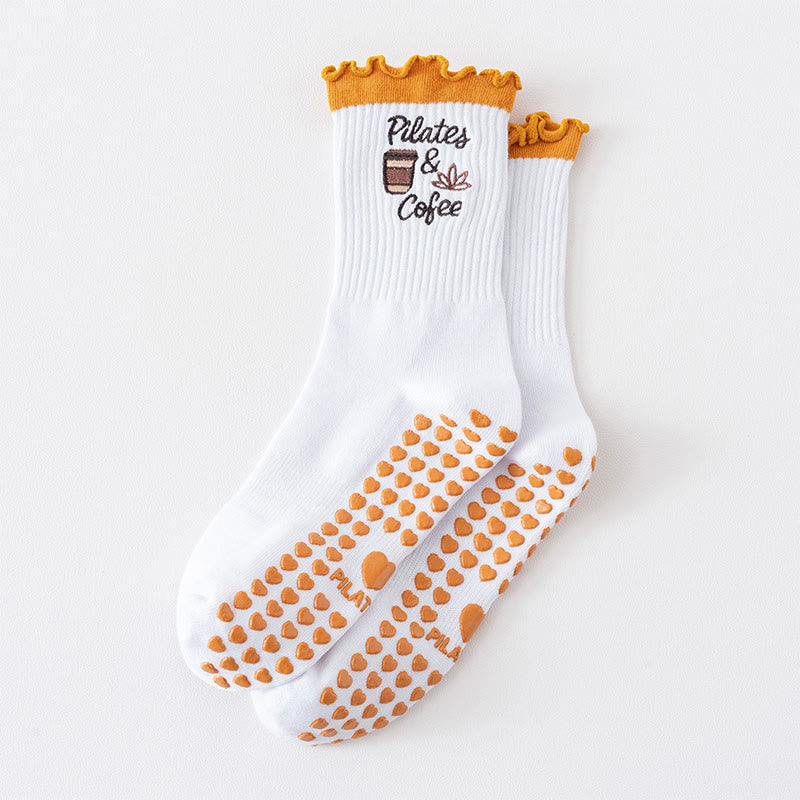 Chaussettes antidérapantes de la série Fruit (3 paires) - Café - EU36-40(US3-7) - image 8