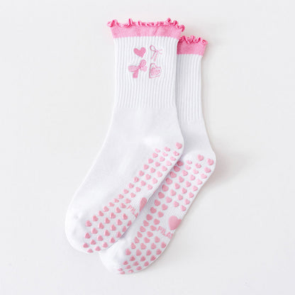 Chaussettes antidérapantes de la série Fruit (3 paires) - Rose - EU36-40(US3-7) - image 11